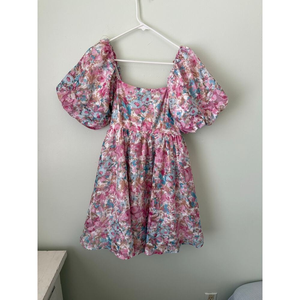 Entro | Floral Babydoll Puff Sleeve Summer Girlycore Preppy Maximalist - Picture 3 of 10